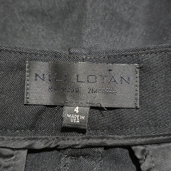 Nili Lotan Arielle Wool Twill Flared Pants in Black Size 4 - Picture 6 of 6